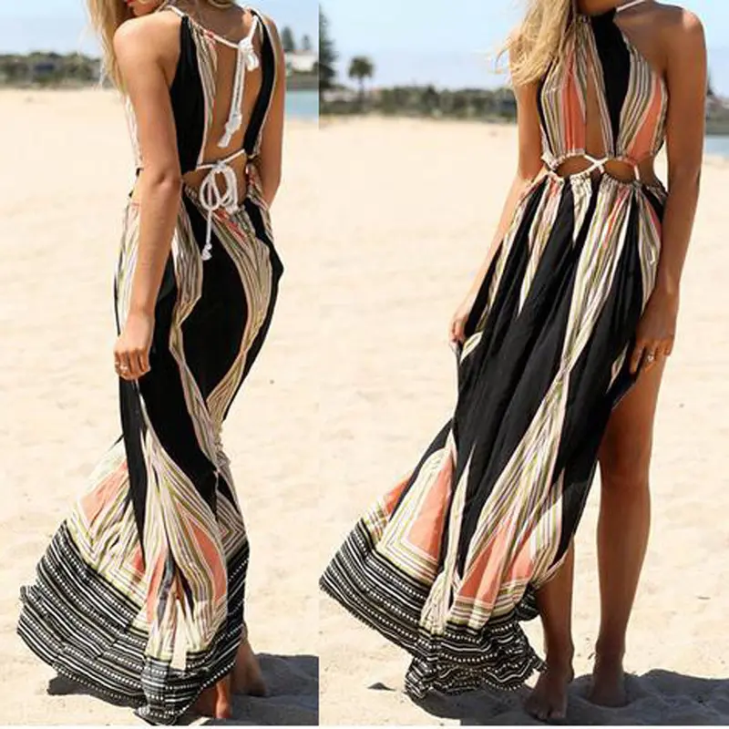 Sexy Woman Dress Style Women Party Long Dress Girl Vintage Side Split Dresses Maxi Vestidos 4