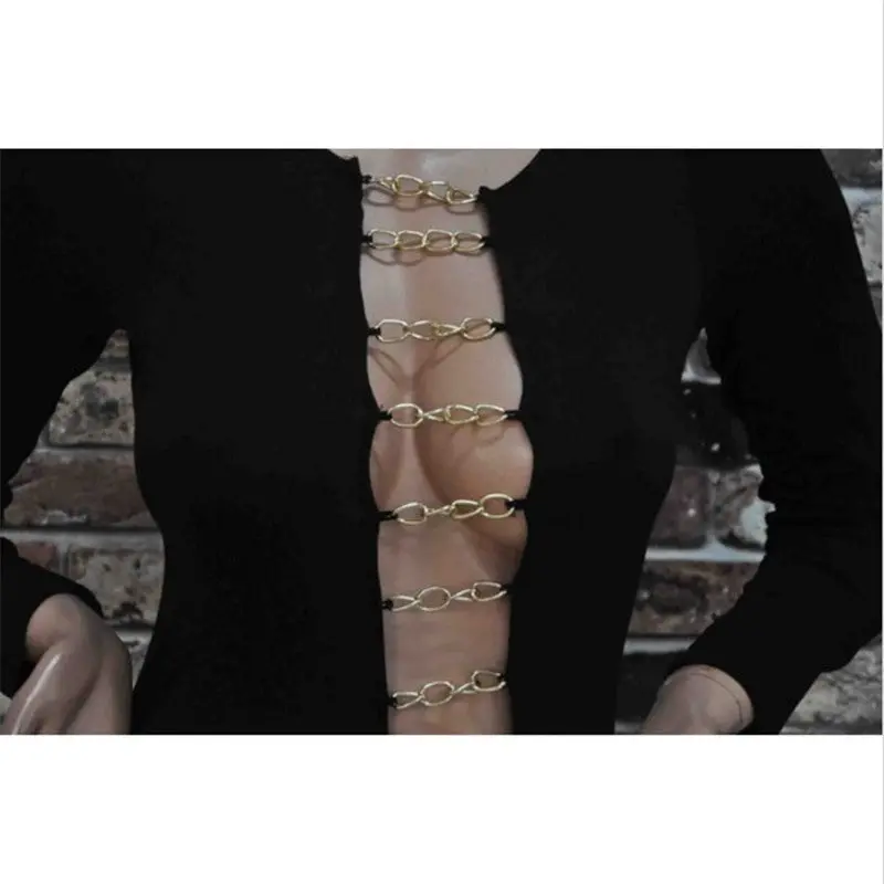 Sexy Women Bodycon Jumpsuit Hollow Out Night Club Party Women Jumpsuit Long Romper Chain Bandage Rompers Womens Jumpsuit Overall 9