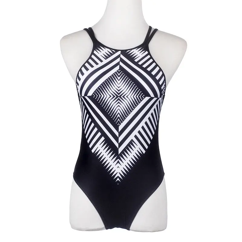 Sexy Women Bodysuit Plunge Backless Onepiece Geometric Bandage Swimsuit Jumpsuit Overalls Mujer Wear 2