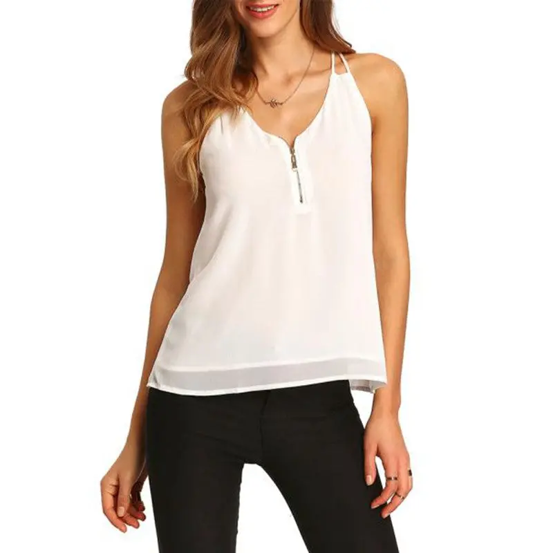 Sexy Women Bustier Tank Top Ladies Casual Tank Tops Top Cropped Vest Women Tees With Zipper Plus Size 1