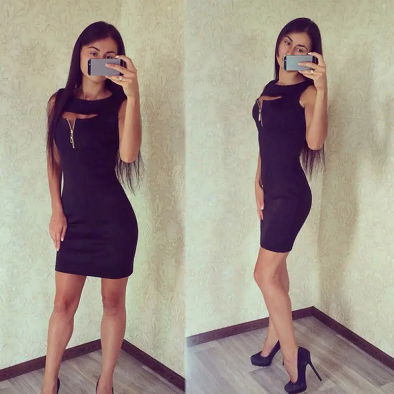 Sexy Women Clothing Sexy Sleeveless Party Bodycon Red Mini Dress Vestidos De Fiesta Feida 1