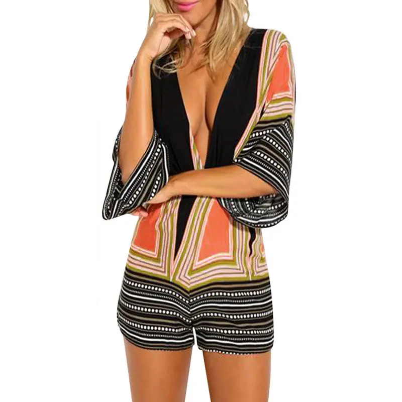 Sexy Women Clubwear V-Neck Playsuit Bodycon Party Jumpsuit Backless Rompers Womens Jumpsuit Bodysuit Combinaison Femme Overalls 1