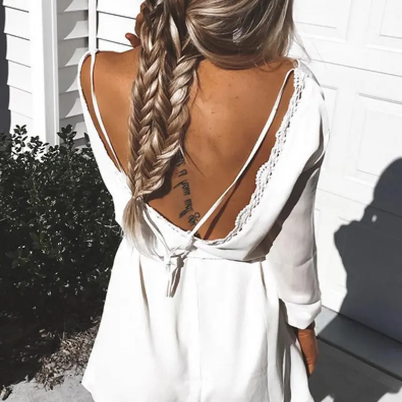 Sexy Women Dress Dresses Boho Style Long Sleeve Sexy Backless Women Dress Straight Casual Beach Vestidos Plus Size 1