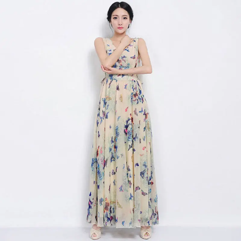 Sexy Women Dress Long Chiffon Dress Beach Dresses Loose Casual Dress Slim Vestidos Plussize Xxl 2