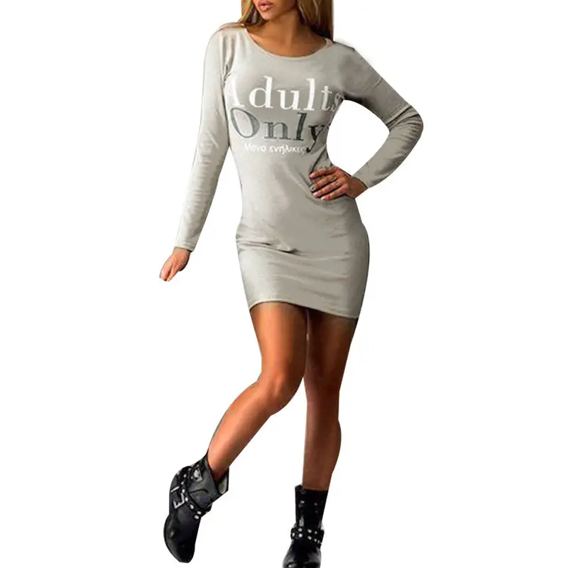 Sexy Women Dress Vestido Bandage Dresses Bodysuit Bodysuit Letter Printed Long Sleeve Plus Size Evening Party Club Vestidos 4