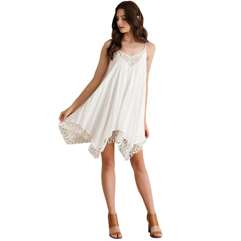 Sexy Women Lady Dress Sling White Lace Dress Party Elegant Casual Party Dresses Sundress Vestidos 1