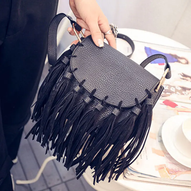 Sexy Women Lady Leather Tassel Shoulder Bag Handbag Crossbody Tote Satchel Pu Bags 1