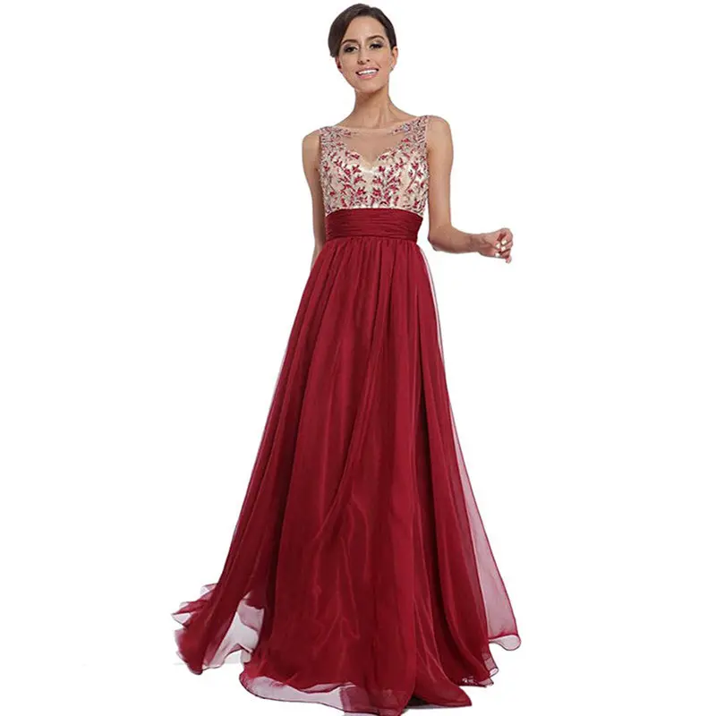 Sexy Women Long Maxi Cocktail Party Ball Prom Gown Formal Dress Embroidery Vestido De Festa Dress Fastshipping Feida 1