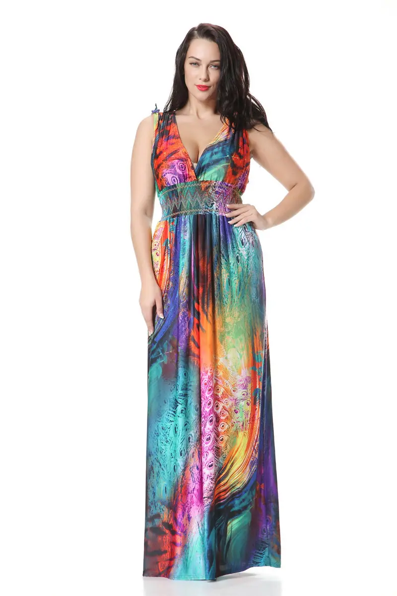 Sexy Women Oversize Boho Maxi Long Beach Dress Party Dresses Vestidos De Fiesta Xl To Xxxxxxxl L7 Feida 1