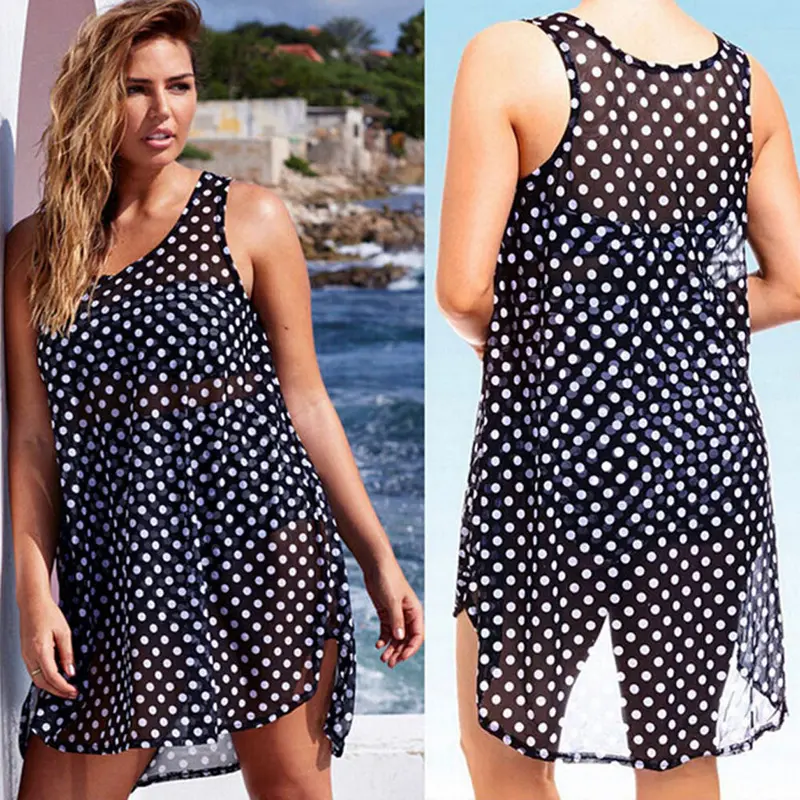 Sexy Women Polka Dot Bathing Suit Bikini Swimwear Beach Dress Feida 4