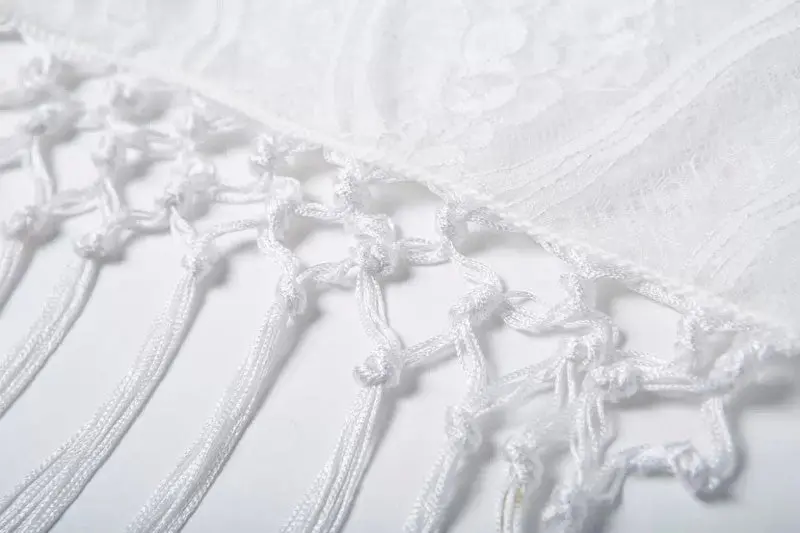 Sexy Women See Through Lace Blouse Tassels Top Blusa Encaje Manga Larga Blusa De Renda 4