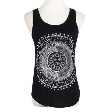 Sexy Women Sun Printed Blusa Sleeveless Vest Tee Casual Beach Tshirt Punk Tops 1