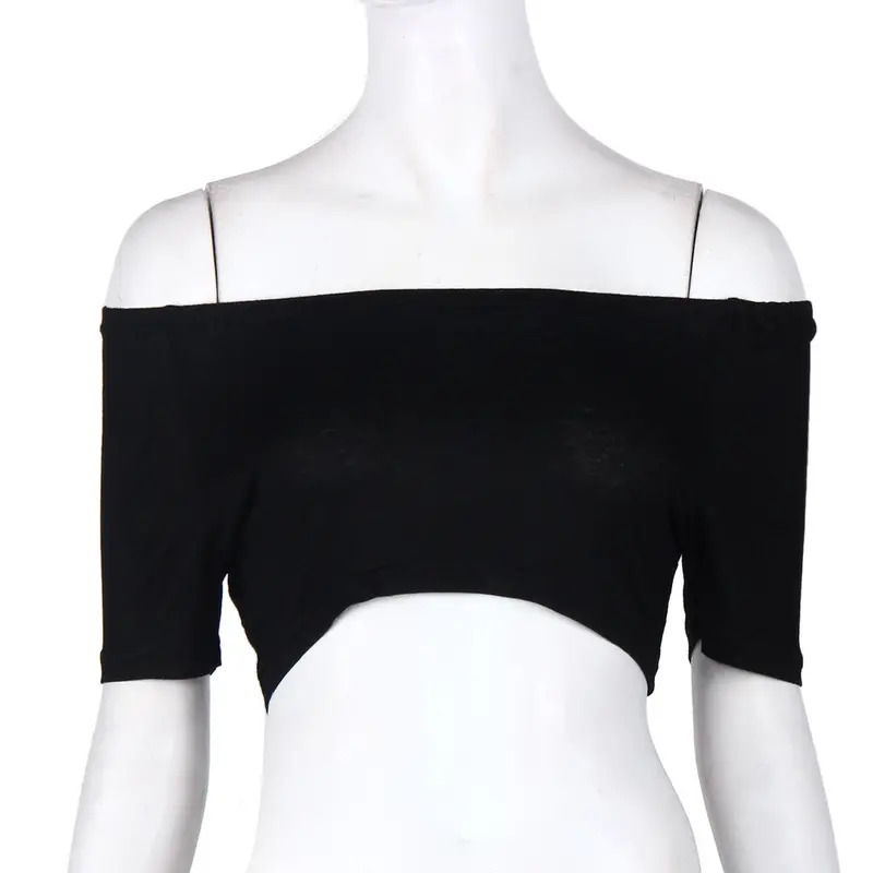 Sexy Women Tops Women Off The Shoulder Ladies Vest Tee Crop Top Girls Sexy T Shirt Tees 2