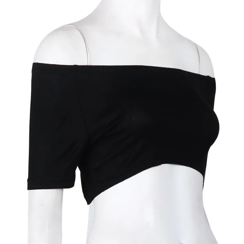 Sexy Women Tops Women Off The Shoulder Ladies Vest Tee Crop Top Girls Sexy T Shirt Tees 3