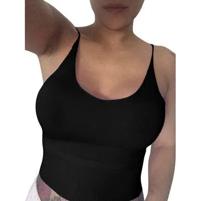Sexy Y Knitted Tank Bustier Fitness Short Crop Tops Halter Trendy Women Tops Feminino Camisetas Tees 1