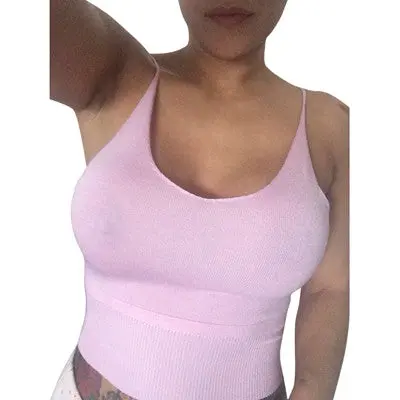 Sexy Y Knitted Tank Bustier Fitness Short Crop Tops Halter Trendy Women Tops Feminino Camisetas Tees 2