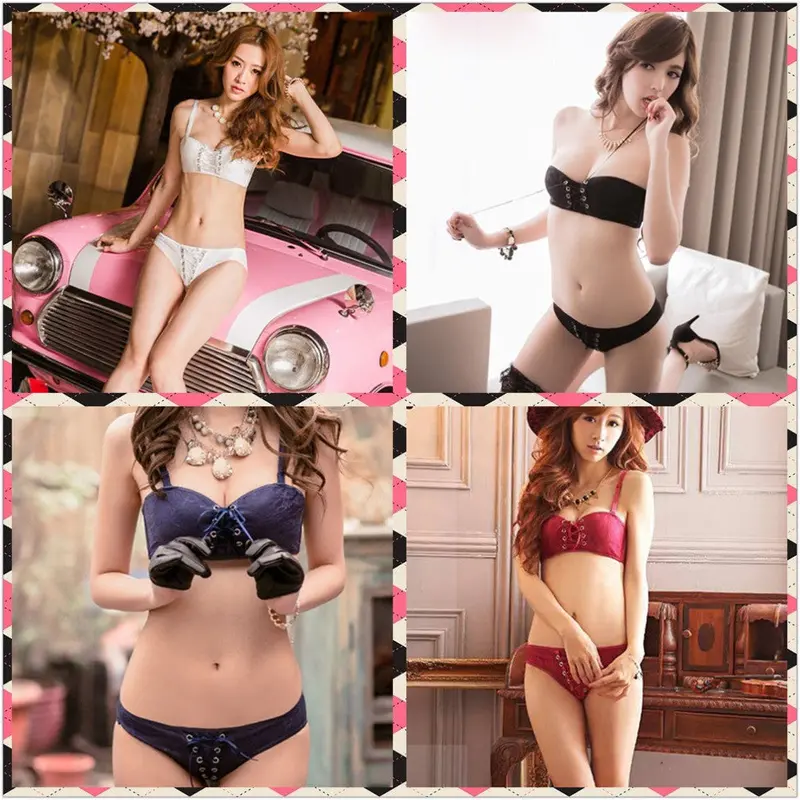 Sexylace Bandage Lingerie Lady Push Up Straps Belt Bra Sets 4 Colors 10