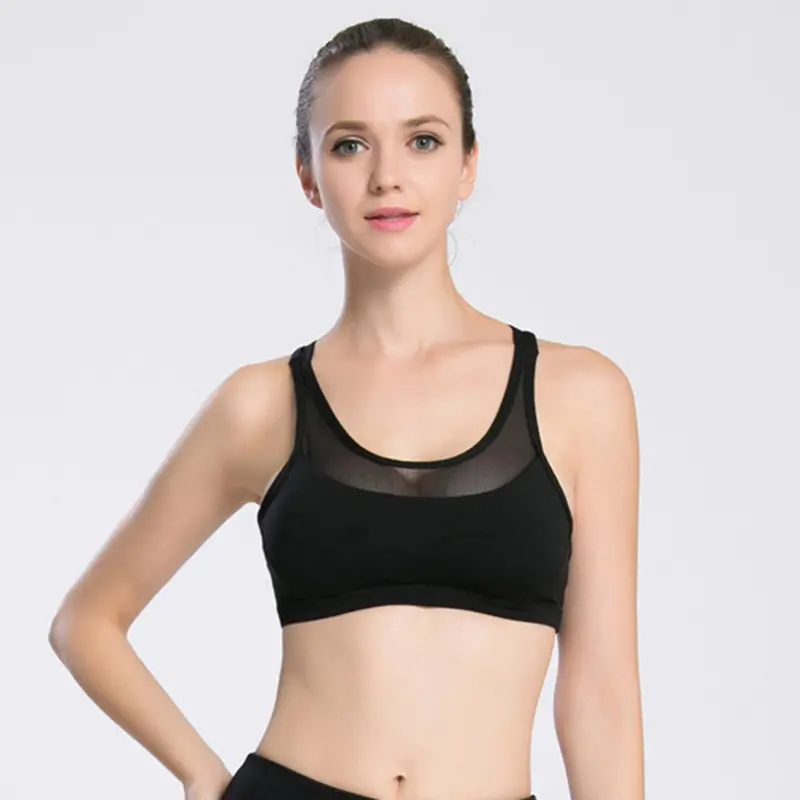 Sexylady Bra Mesh Stitching Absorb Sweat Quick Drying Workout Top Vest 5