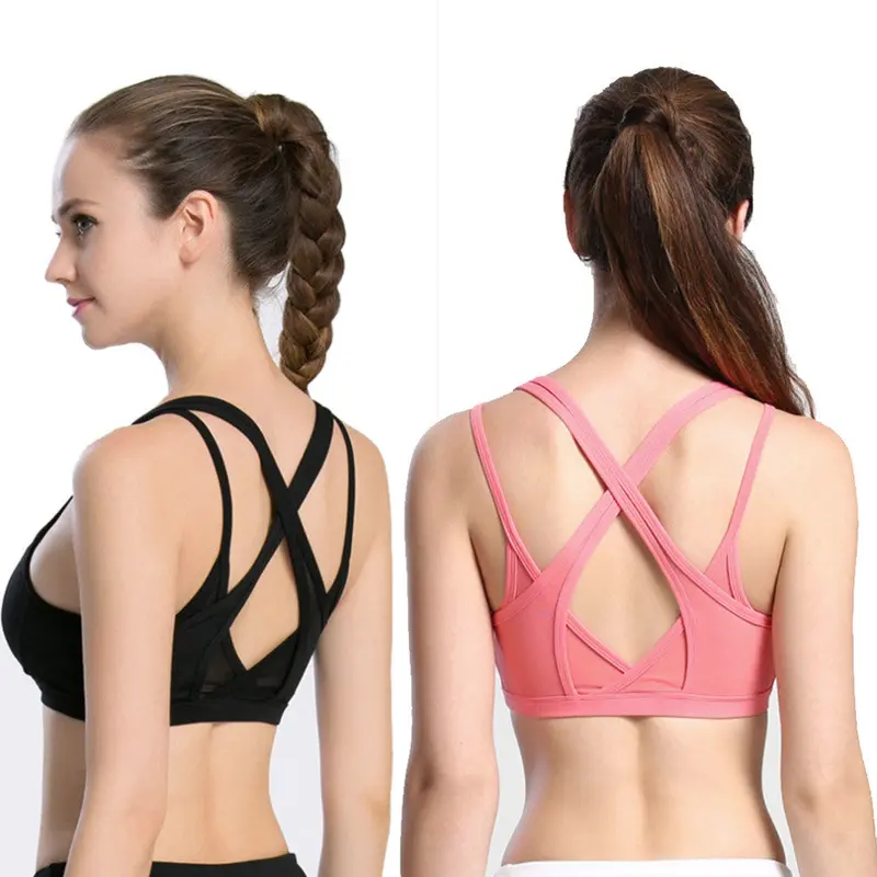 Sexylady Bra Mesh Stitching Absorb Sweat Quick Drying Workout Top Vest 7