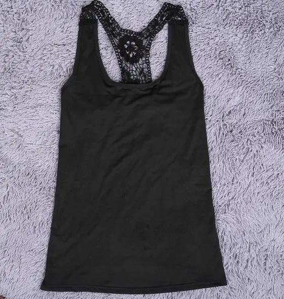 Sexylady Sexy Sleeveless Shirt Blouse Tank Tops Lace Vest 1