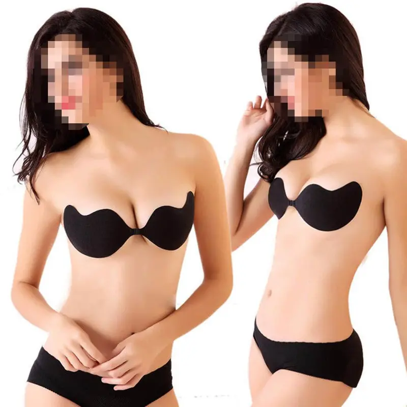 Sexypush Up Self-Adhesive Silicone Bust Front Closure Strapless Invisible Bra 1