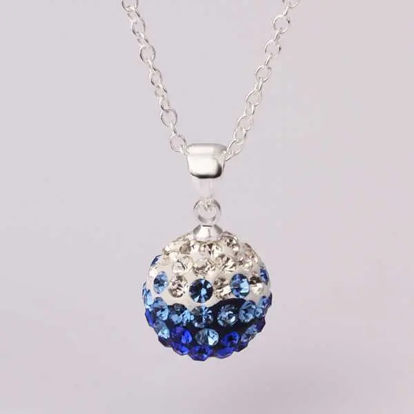 Shamballa Choker Necklace Blue Silver Crystal Vintage Necklace Elegant 1