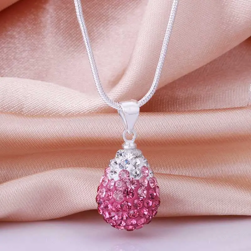 Shamballa Choker Necklace Pink Crystal Collier Plastron Collier Plastron Femme 1
