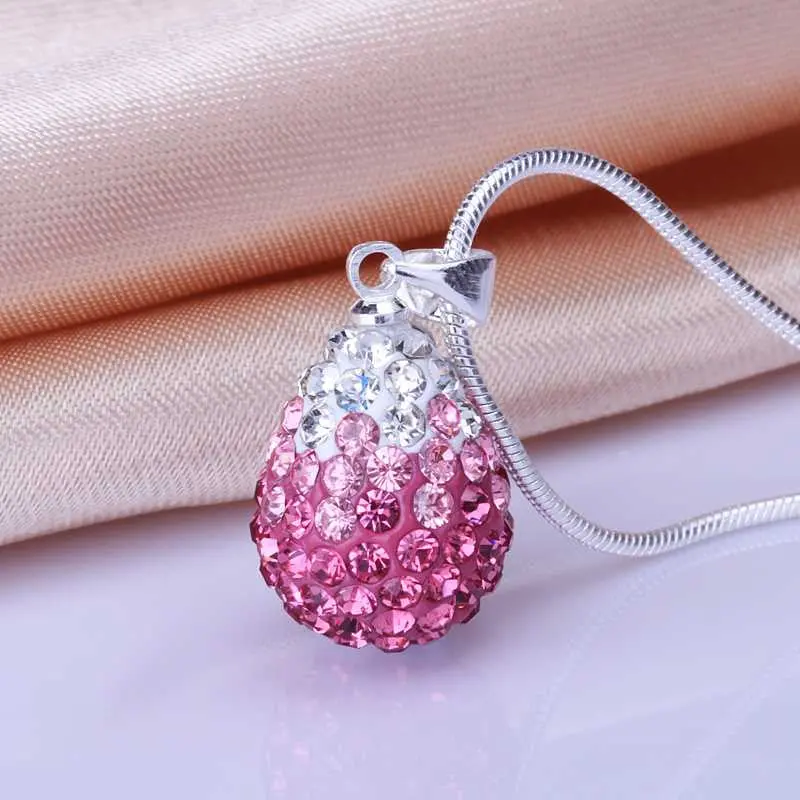 Shamballa Choker Necklace Pink Crystal Collier Plastron Collier Plastron Femme 2