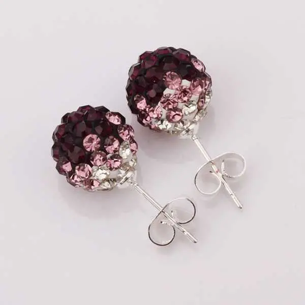 Shamballa Earings Jewelry Black Round Crystal Stud Cuff Sbe1 1