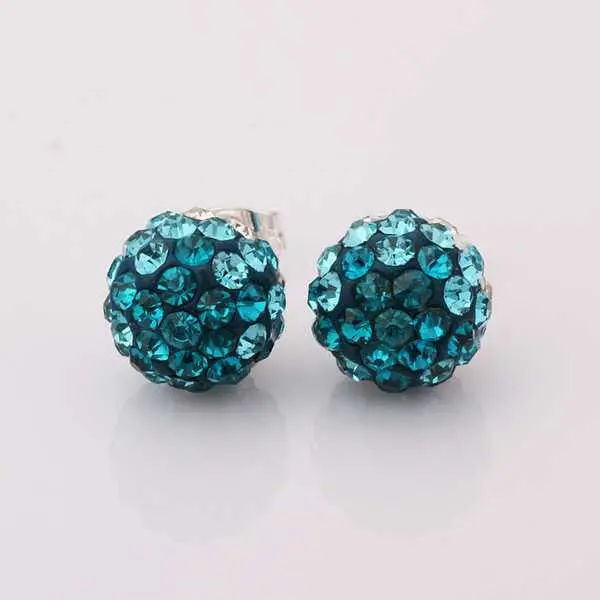 Shamballa Earings Jewelry Blue Round Crystal Stud Ear Cuff Bone Sbe1 3 2