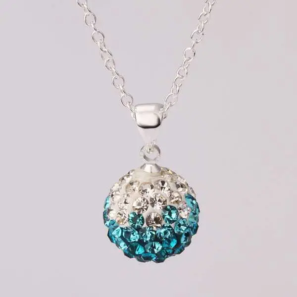 Shamballa Necklace Women Blue And Silver Colar Jewerly Accessories 1