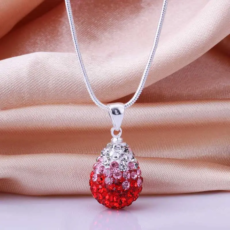 Shamballa Necklace Women Red Crystal Collar Costume Jewellery 1