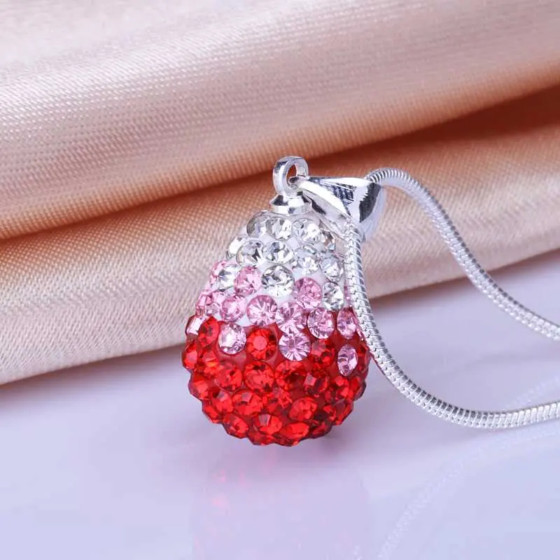 Shamballa Necklace Women Red Crystal Collar Costume Jewellery 2