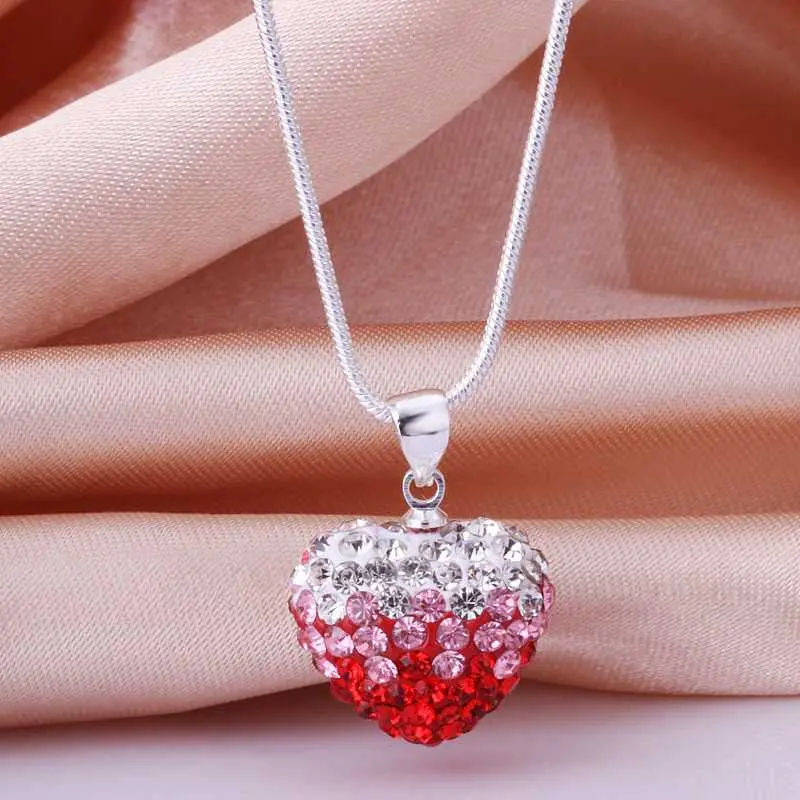Shamballa Pendant Red Crystal Wo Colares Ruby Jewelry 1