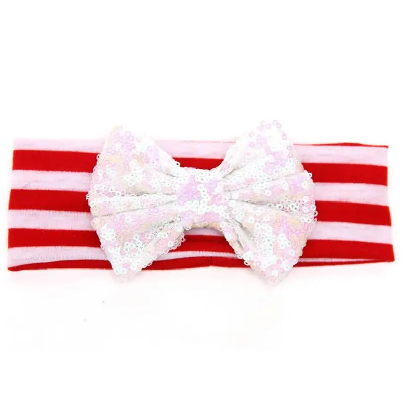 Shining Sequin Bowknot Headband Baby Infant Flower Girls Bow Headband Toddler Hair Bands 3