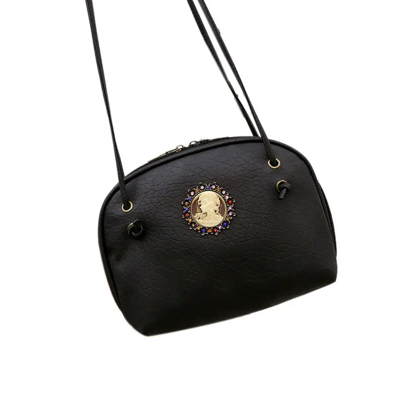 Shining Vintage Women Leather Shoulder Bag Satchel Hbag Retro Beautiful Women Pattern Logo Messenger Bag 1