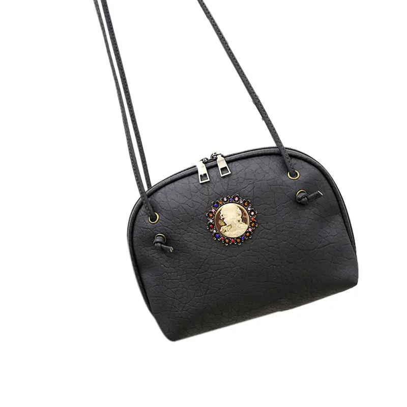 Shining Vintage Women Leather Shoulder Bag Satchel Hbag Retro Beautiful Women Pattern Logo Messenger Bag 3