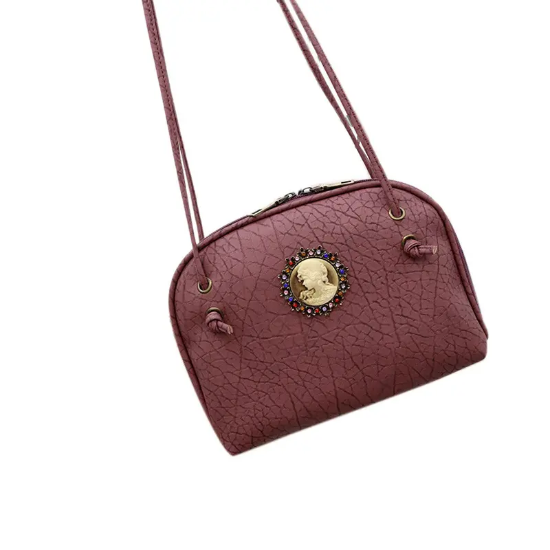 Shining Vintage Women Leather Shoulder Bag Satchel Hbag Retro Beautiful Women Pattern Logo Messenger Bag 4