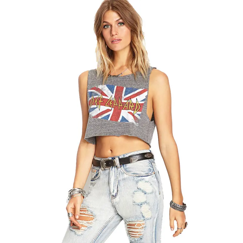 Short Design Women Printing Tank Tops Short Paragraph Sleeveless Navel Vest Tops Crops For 1