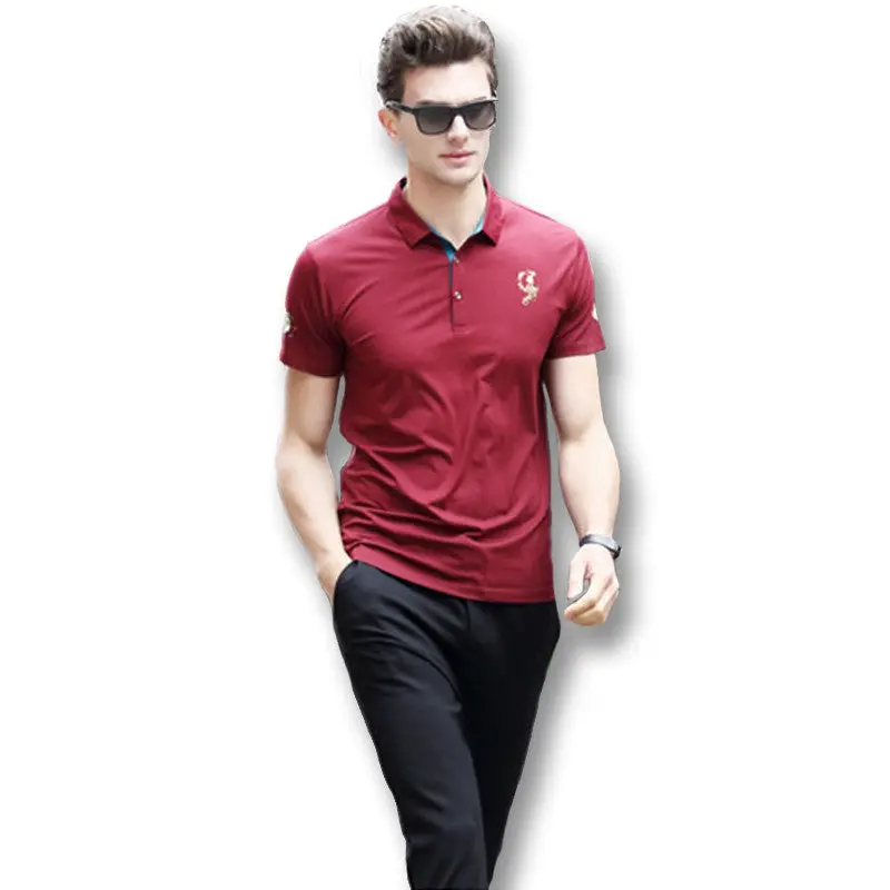 Short Sleeved Polo Shirts Casual Slim Fit Businessdress Polo Shirts Herem Hemden Camisa 1