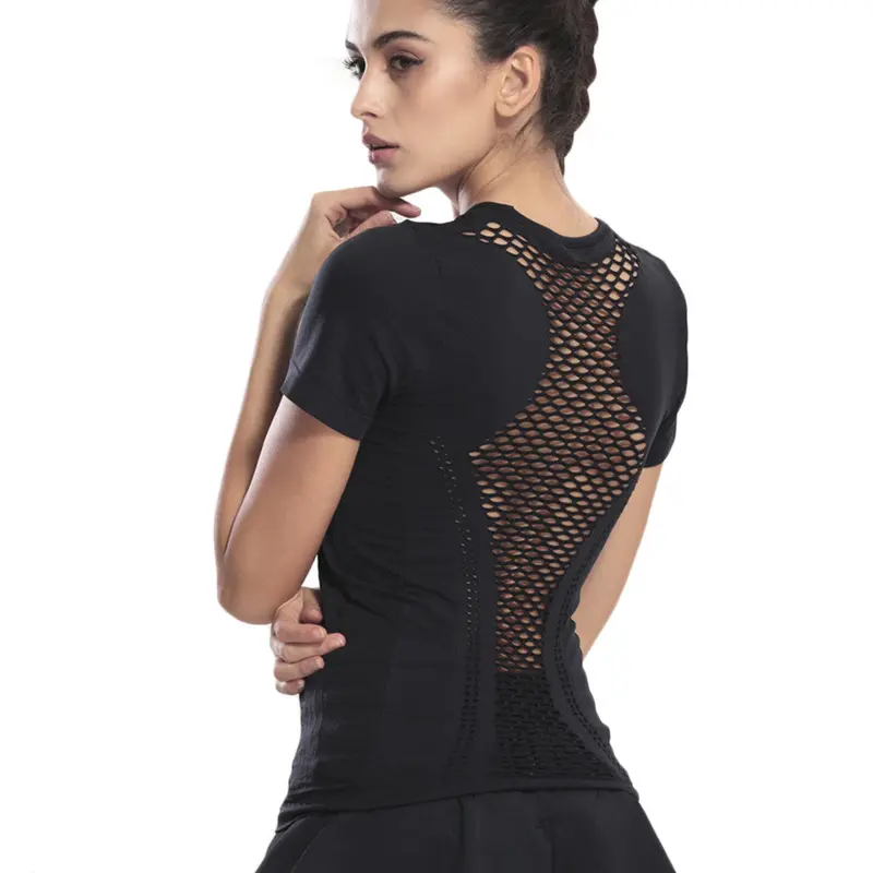Short Sleevequick Dry T-Shirtskinny Mesh Breathable Tee Comfortable Tops 1