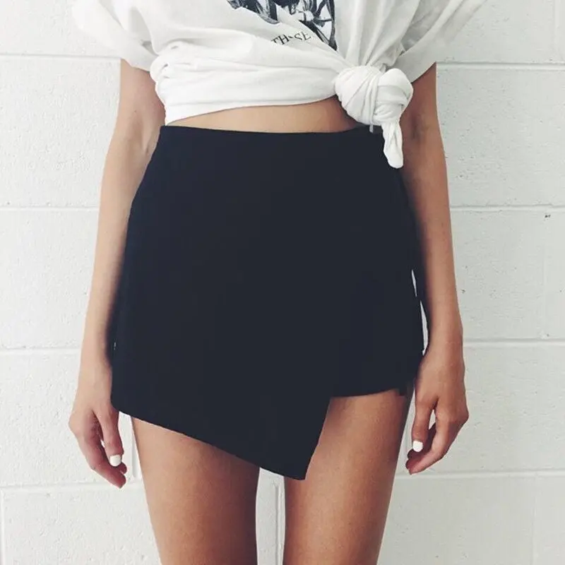 Shorts Women Casual Skirt Shorts Beach High Waist Shorts Black White Brown Plus Size Shorts Feida 1