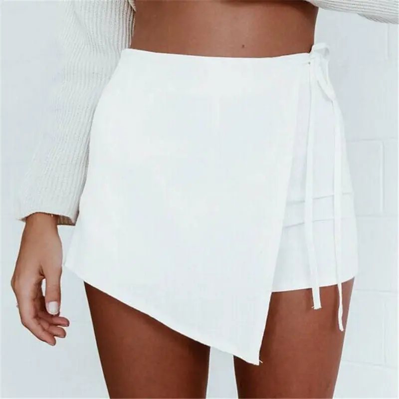 Shorts Women Casual Skirt Shorts Beach High Waist Shorts Black White Brown Plus Size Shorts Feida 9