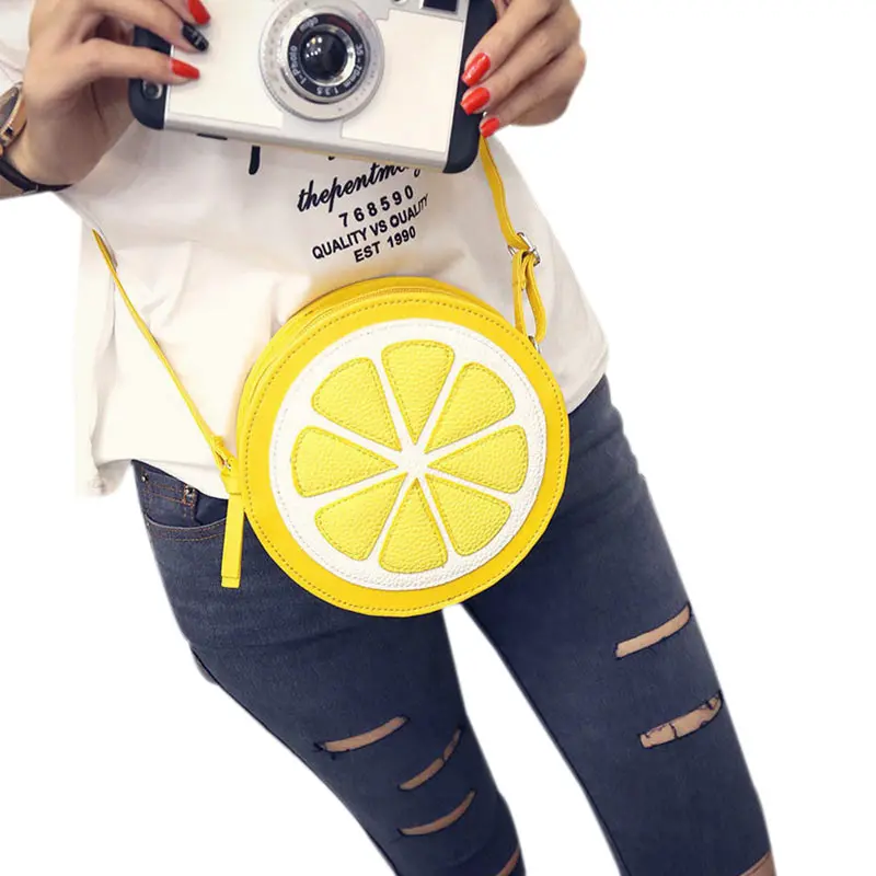 Shoulder Dual Purpose Mini Bags Ladies Cute Lemon Pattern Zipper Crossbody Women Bag Satchel Purse Handbag 2