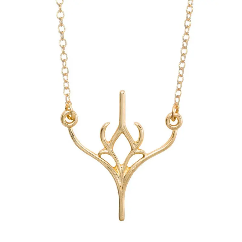 Silhouette Deer Head Necklace Cute Antler Necklaces Animal Jewelry 10Pcs-N034 1