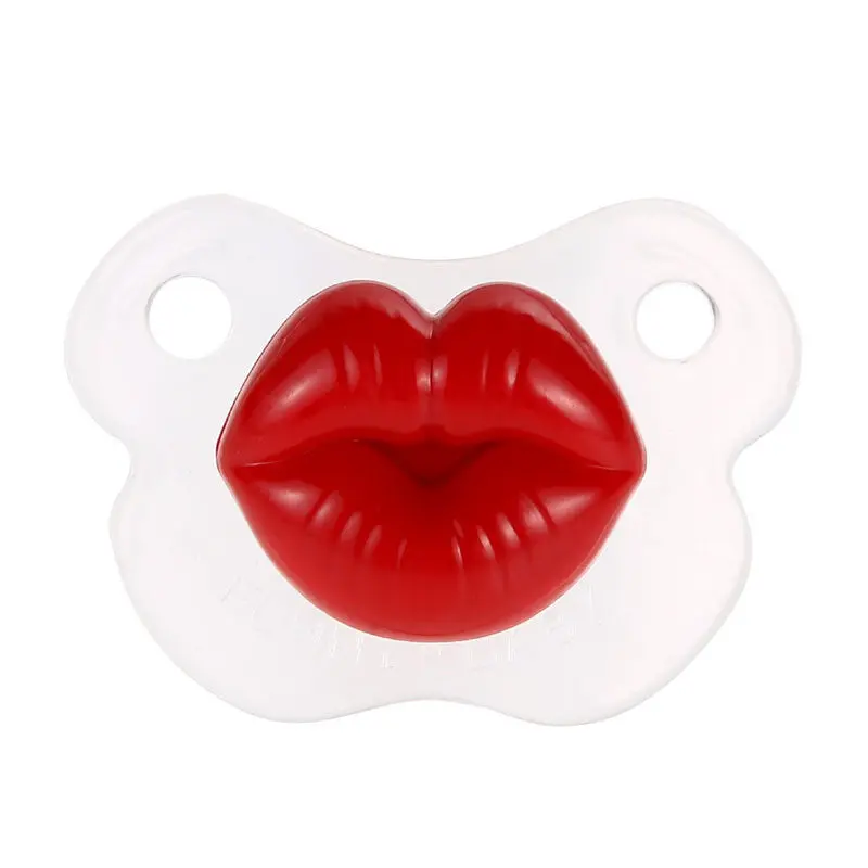 Silicone Baby Pacifiers Microphone Pig Nose Pacifier Infant Red Lip Pacifier 1