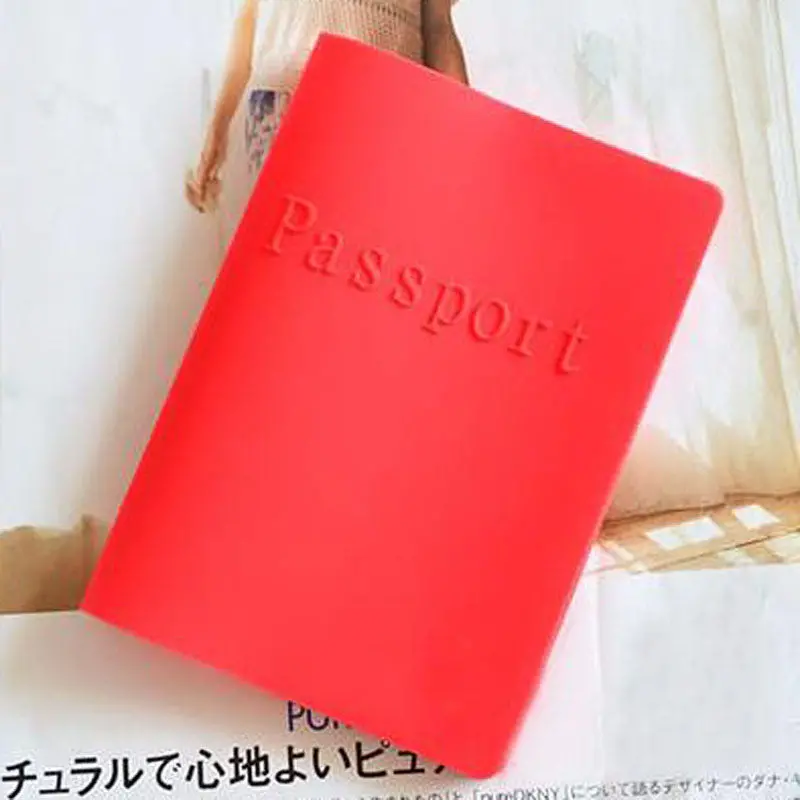 Silicone Cy-Colored Passport Waterproof Cover Case Travel Wallet 1