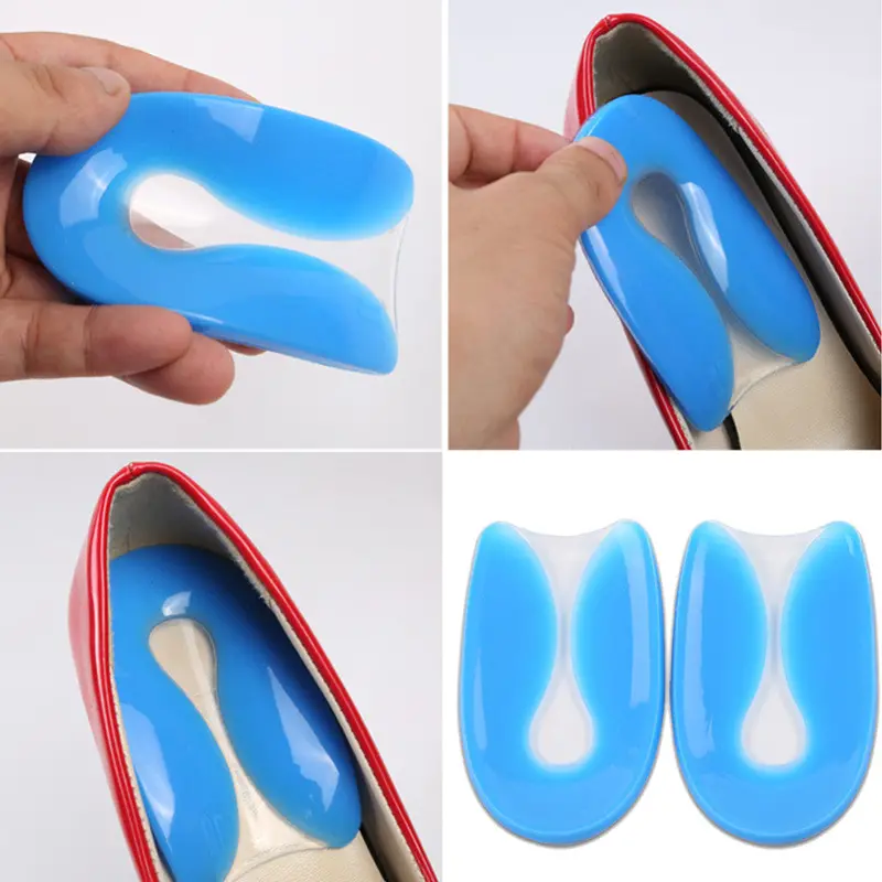 Silicone Gel U Shaped Half Size Shoes Insole For 30-34 Shoes Insert Plantar Fasciitis Pain Relief Foot Pad S 1
