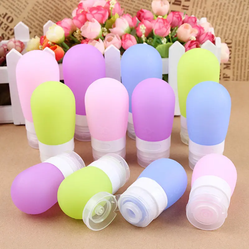 Silicone Press Bottle For Shampoo Shower Lotion Gel Sub-Bottling Squeeze Makeup Refillable Bottles Portable Travel 1