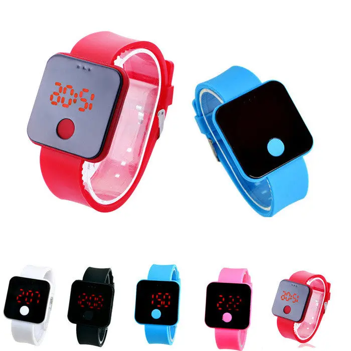 Silicone Ultra Clock Thin Light Men Girl Digital Watch Led Sports Wristwatch Boys Girls 1